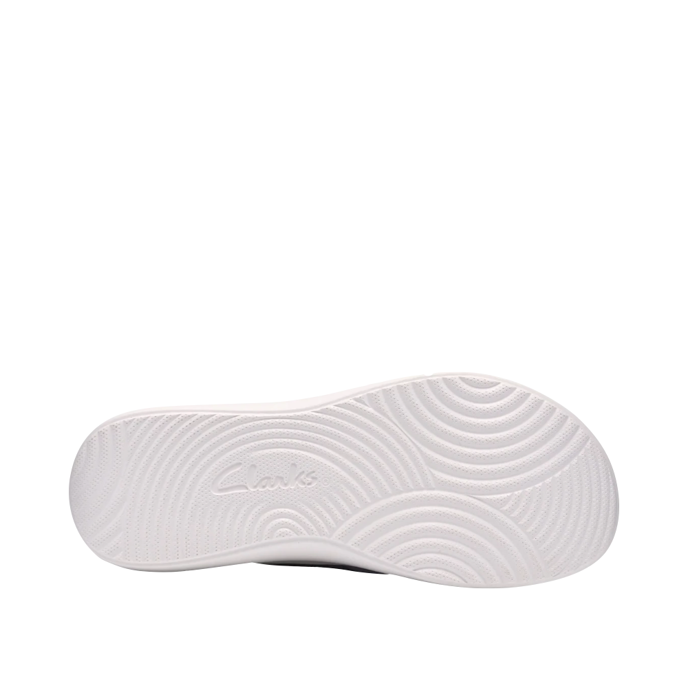 Bottom view of Clarks Solevana Post Flip Sandal for women.