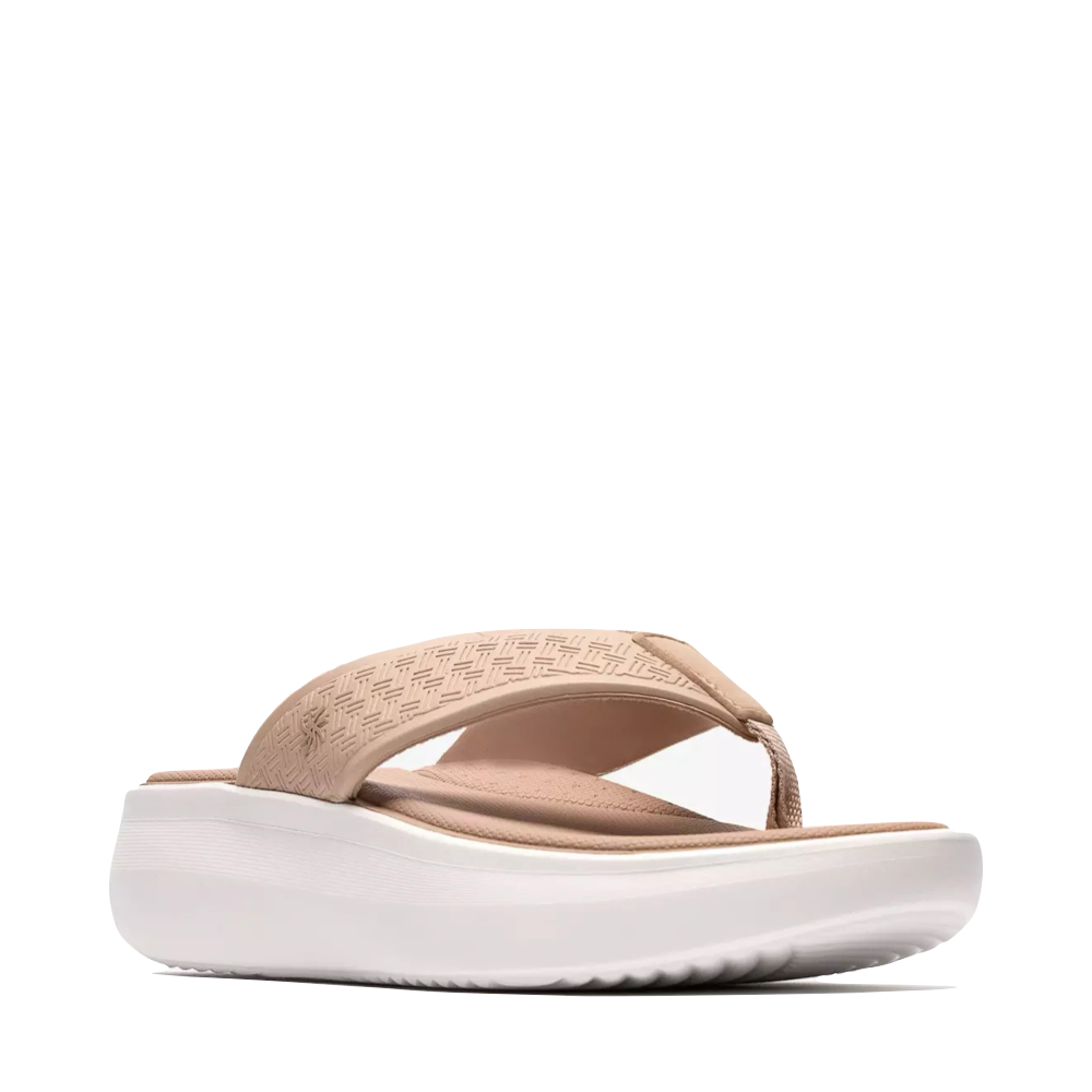 Toe view of Clarks Solevana Post Flip Sandal for women.