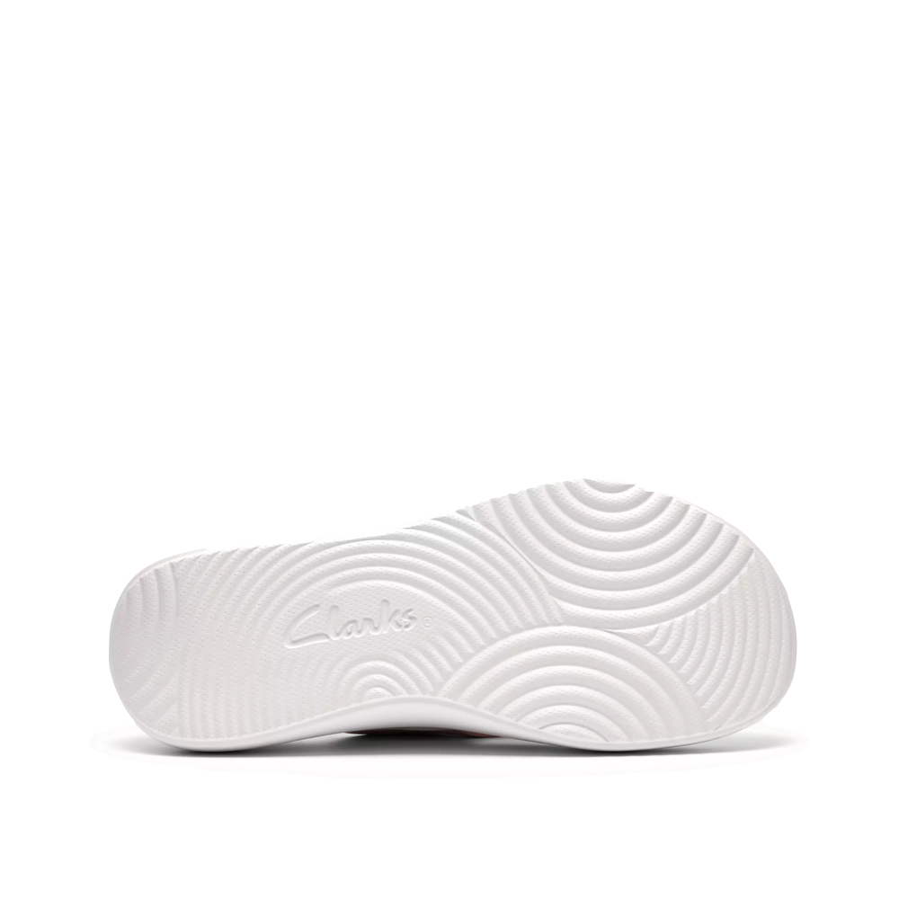 Bottom view of Clarks Solevana Star Slide Sandal for women.