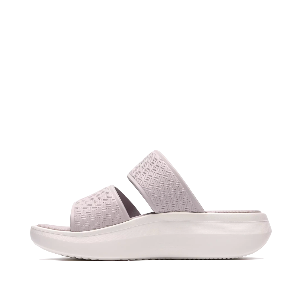 Side (left) view of Clarks Solevana Star Slide Sandal for women.