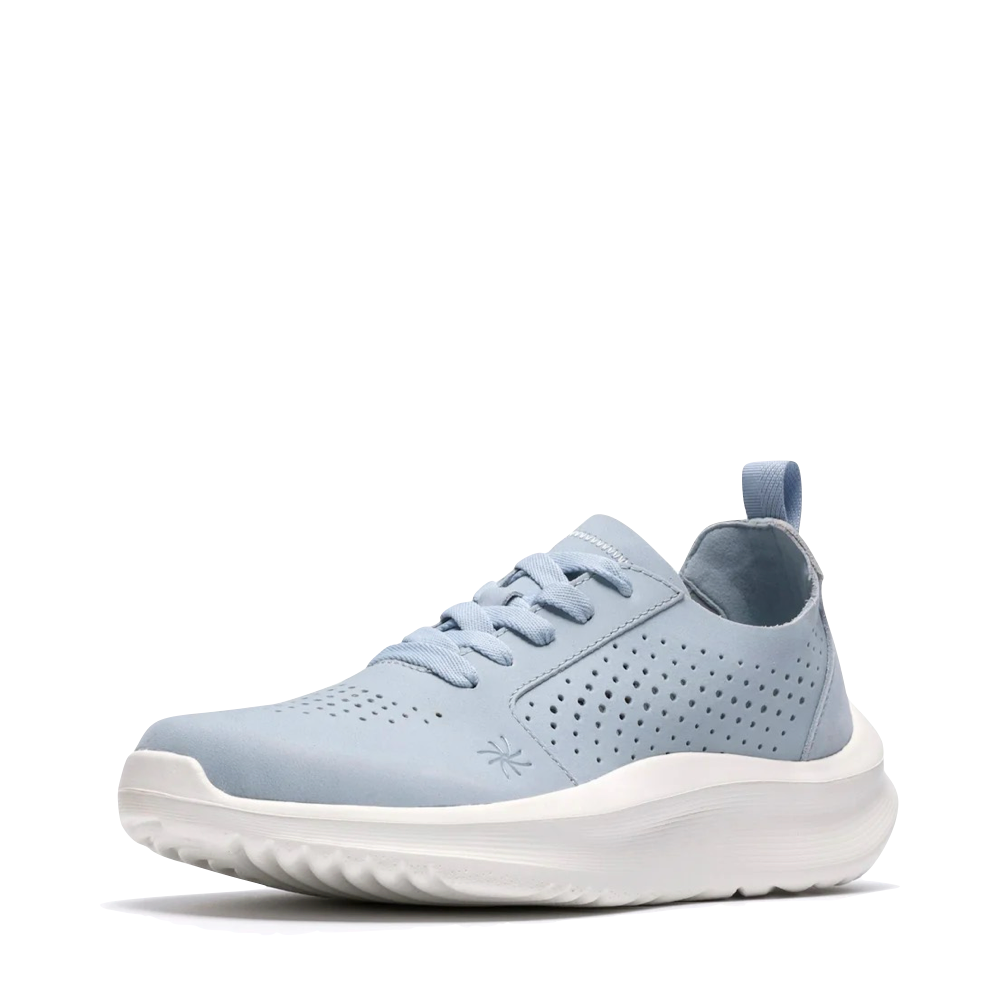 Mudguard and toe view of Clarks Solevana Style Lace Sneaker for women.