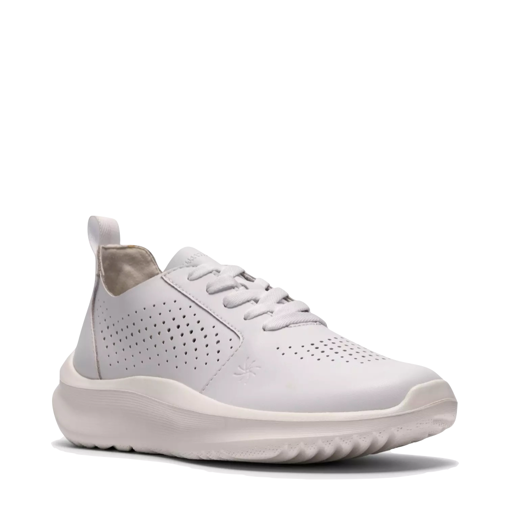 Mudguard and Toe view of Clarks Solevana Style Lace Sneaker for women.
