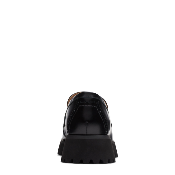 Clarks Women's Stayso Edge Leather Penny Loafer in Black
