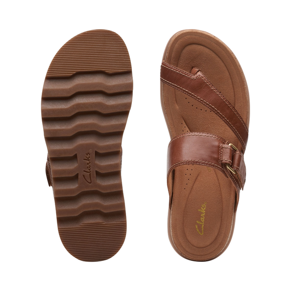 Clarks Women's Yacht Beach Thong Sandal (Tan)