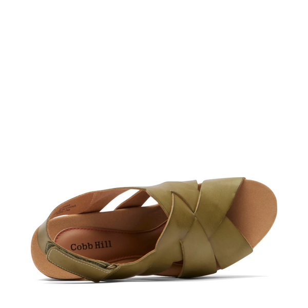 Cobb Hill by Rockport Women's Alleah Slingback Heeled Sandal (Avocado Green)