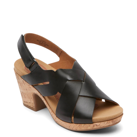 Cobb Hill by Rockport Women's Alleah Slingback Heeled Sandal in Black