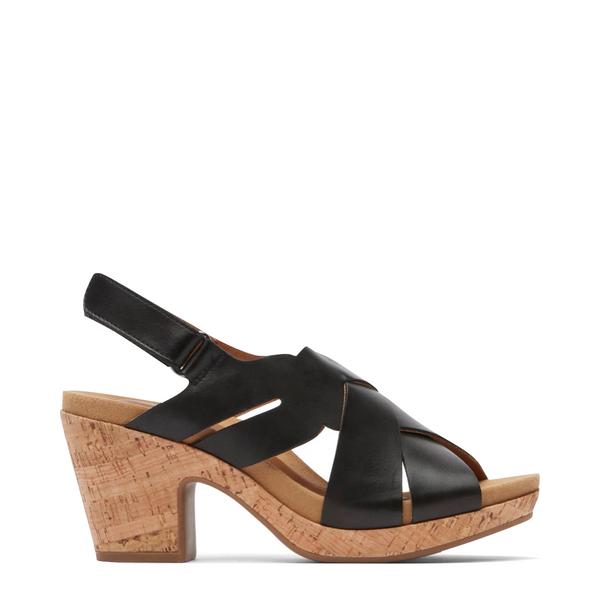 Cobb Hill by Rockport Women's Alleah Slingback Heeled Sandal in Black