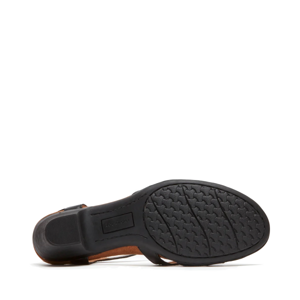 Cobb Hill by Rockport Women's Aubrey T-Strap Heeled Shoe (Black)