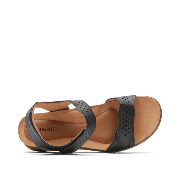 Cobb Hill by Rockport Women's May Strappy Leather Sandal (Black)