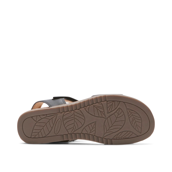 Cobb Hill by Rockport Women's May Strappy Leather Sandal (Black)