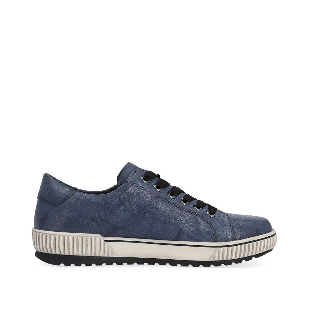 Remote Women's Maditta 00 Low Side Zip Lace Waterproof Sneaker in Blue Baltik/Royal Blue