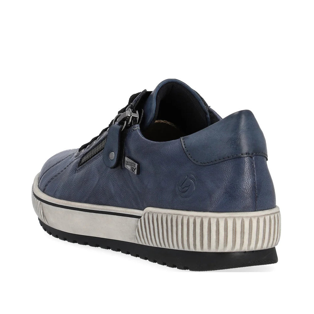 Remote Women's Maditta 00 Low Side Zip Lace Waterproof Sneaker in Blue Baltik/Royal Blue