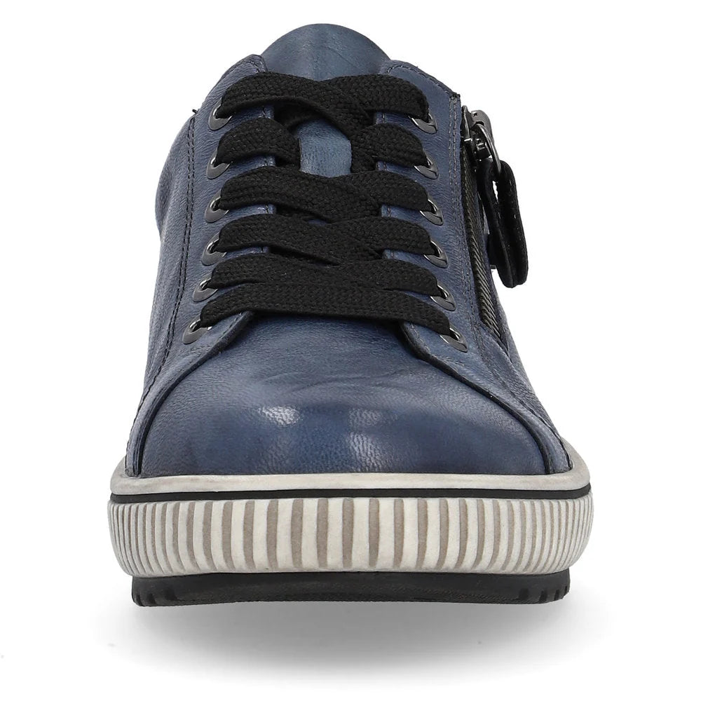 Remote Women's Maditta 00 Low Side Zip Lace Waterproof Sneaker in Blue Baltik/Royal Blue