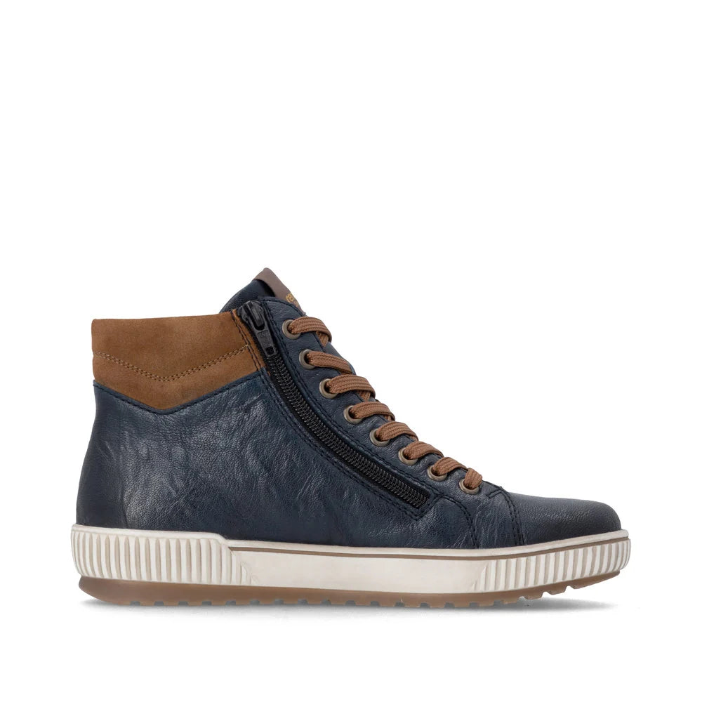 Remote Women's Maditta 72 Mid Double Side Zip Waterproof Lace Boot in Navy Mare/Reh/Mare