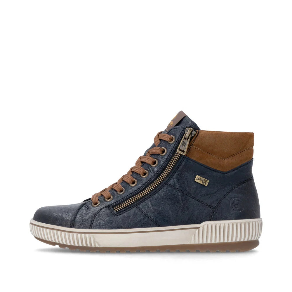 Remote Women's Maditta 72 Mid Double Side Zip Waterproof Lace Boot in Navy Mare/Reh/Mare