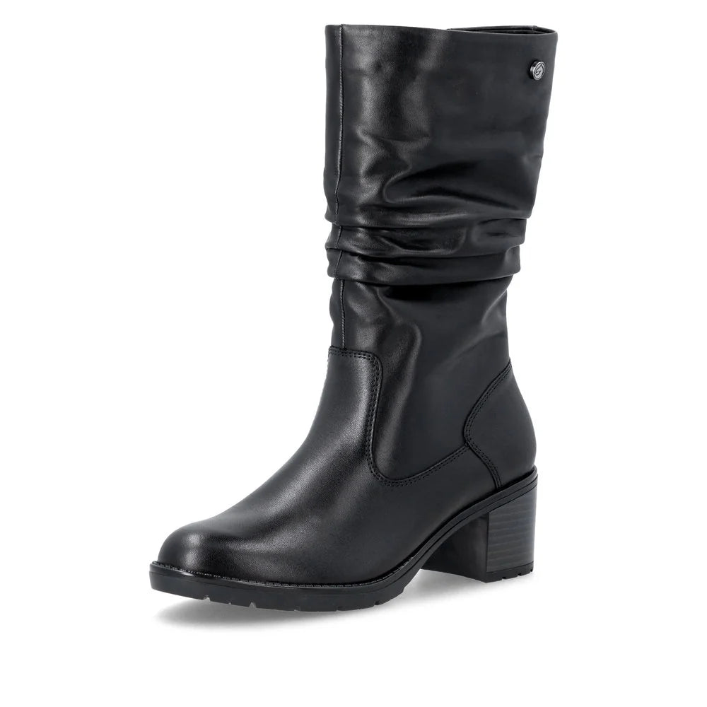 Remote Women's Sontje 79 Mid Heeled Side Zip Boot in Black