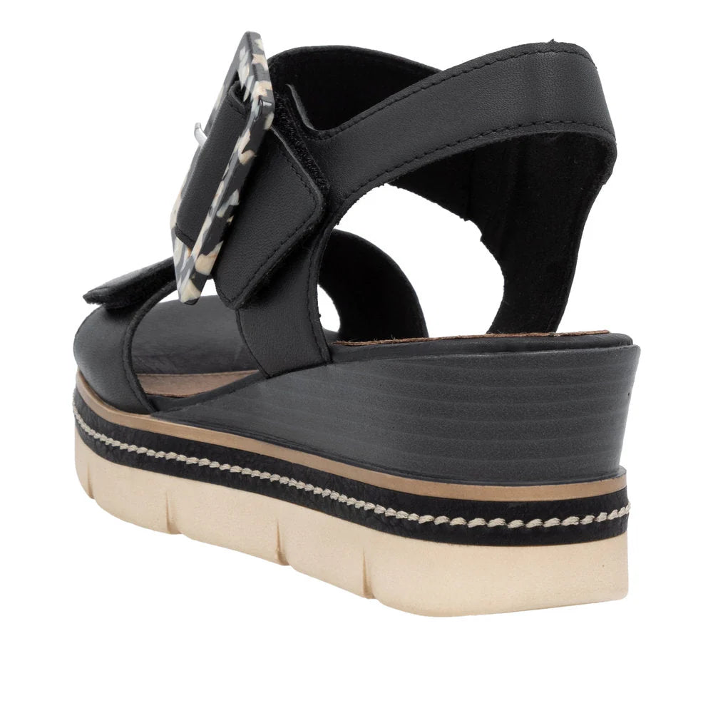 Remonte Women's Jerilyn 53 Wedge Sandal in Black