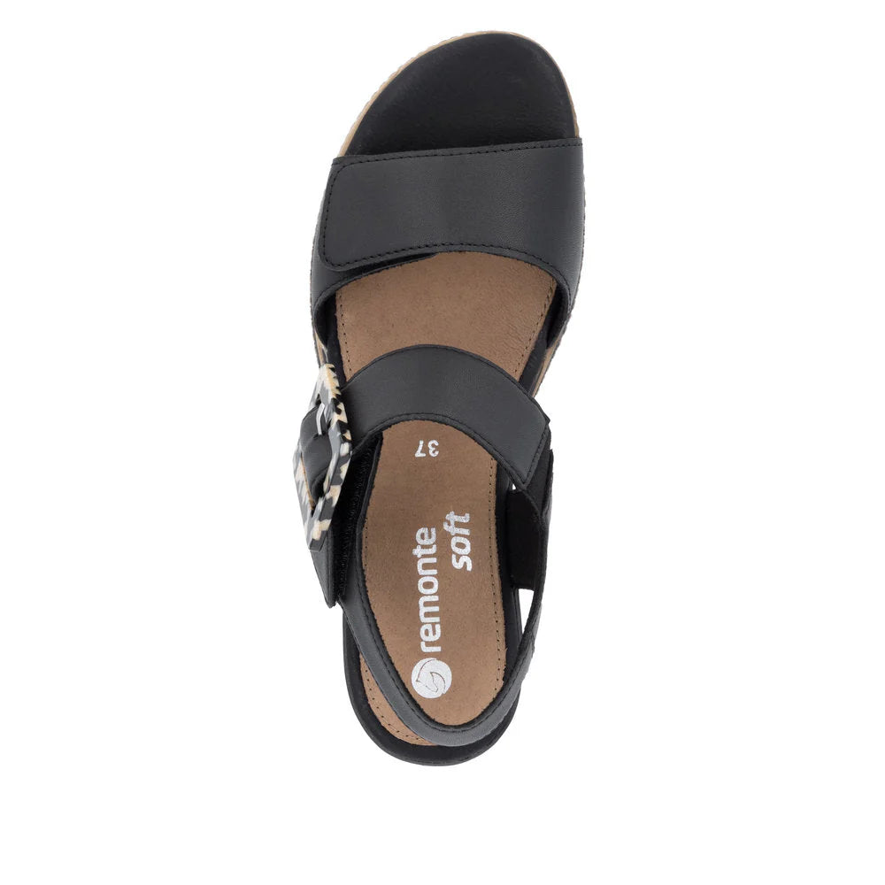 Remonte Women's Jerilyn 53 Wedge Sandal in Black
