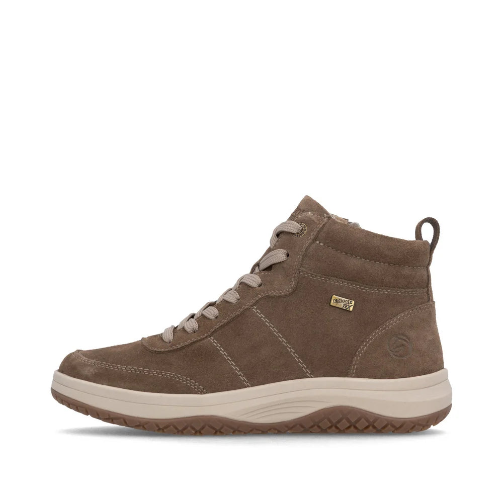 Remote Women's Maditta Q70 Mid Side Zip Waterproof Lace Boot in Bison