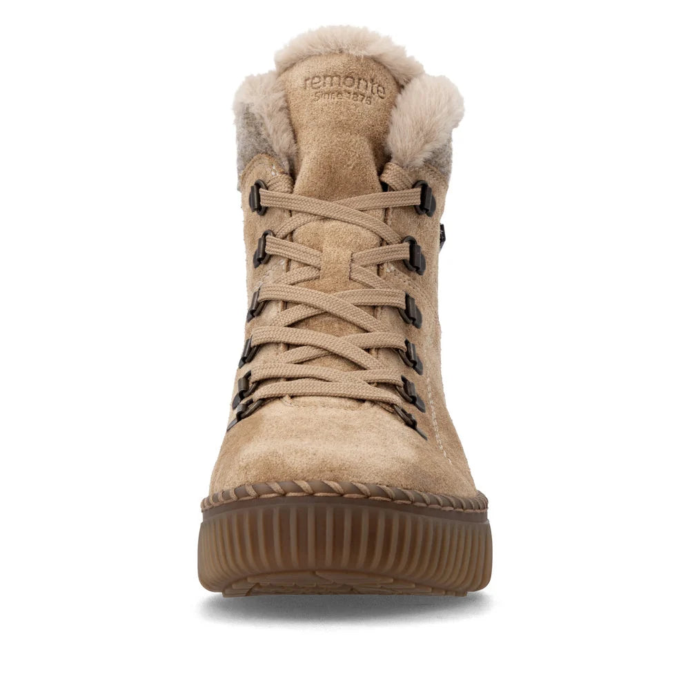Remote Women's Maditta A70 Waterproof Side Zip Lace Boot in Beige