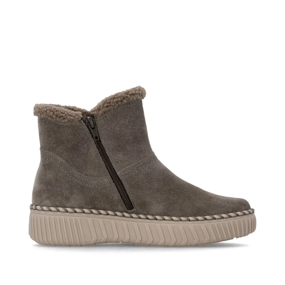Remote Women's Maditta A73 Waterproof Side Zip Boot in Grey Smoke/Maus