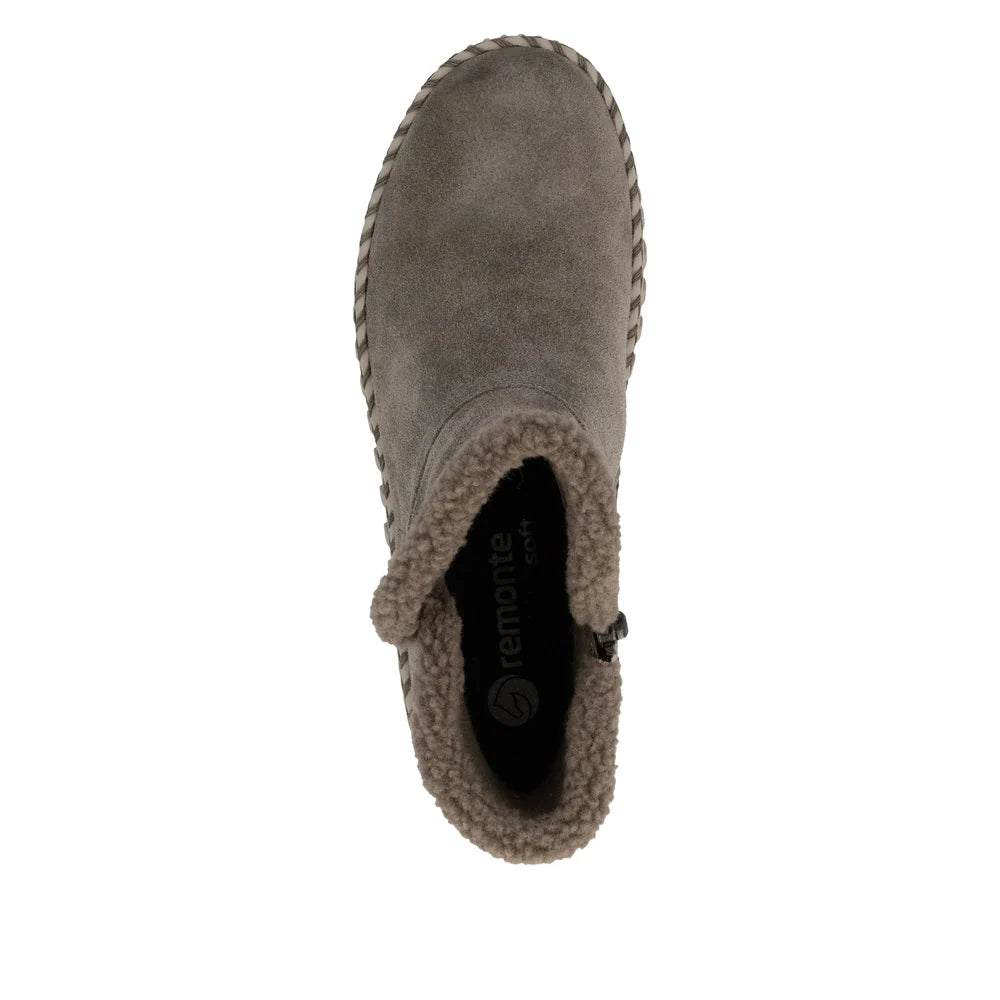Remote Women's Maditta A73 Waterproof Side Zip Boot in Grey Smoke/Maus
