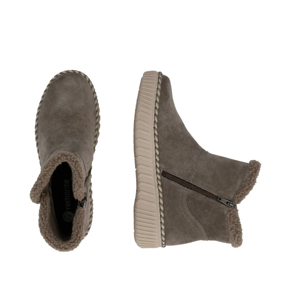 Remote Women's Maditta A73 Waterproof Side Zip Boot in Grey Smoke/Maus