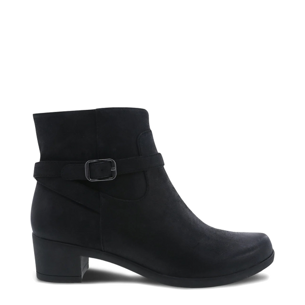 Dansko Women's Cagney Heeled Burnished Suede Boots in Black