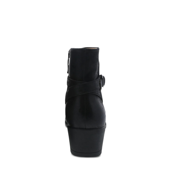 Dansko Women's Cagney Heeled Burnished Suede Boots in Black
