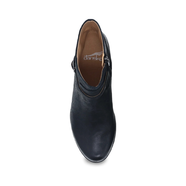 Dansko Women's Cagney Heeled Burnished Suede Boots in Black
