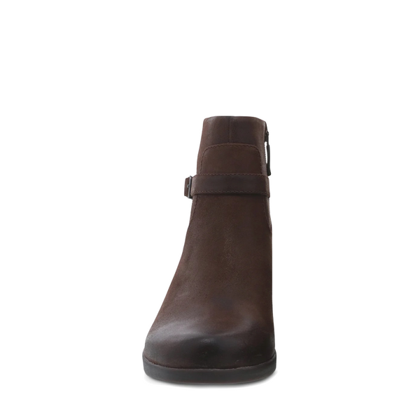 Dansko Women's Cagney Heeled Burnished Suede Boots in Brown