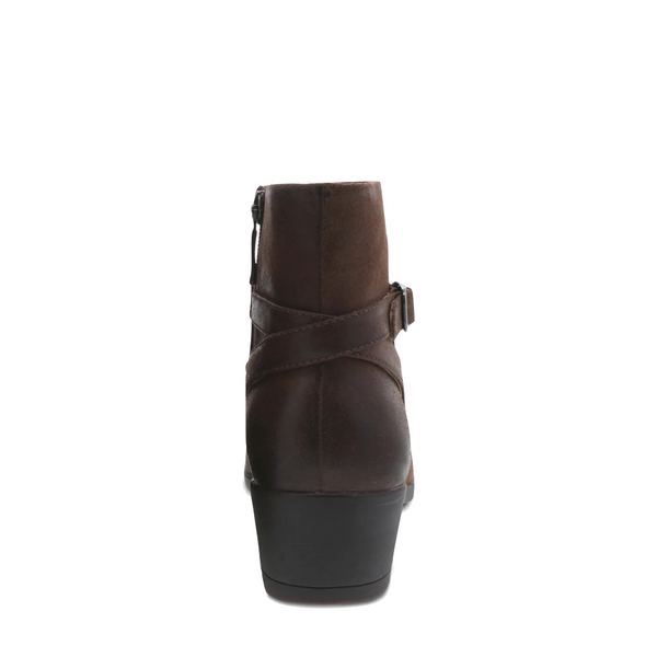Dansko Women's Cagney Heeled Burnished Suede Boots in Brown
