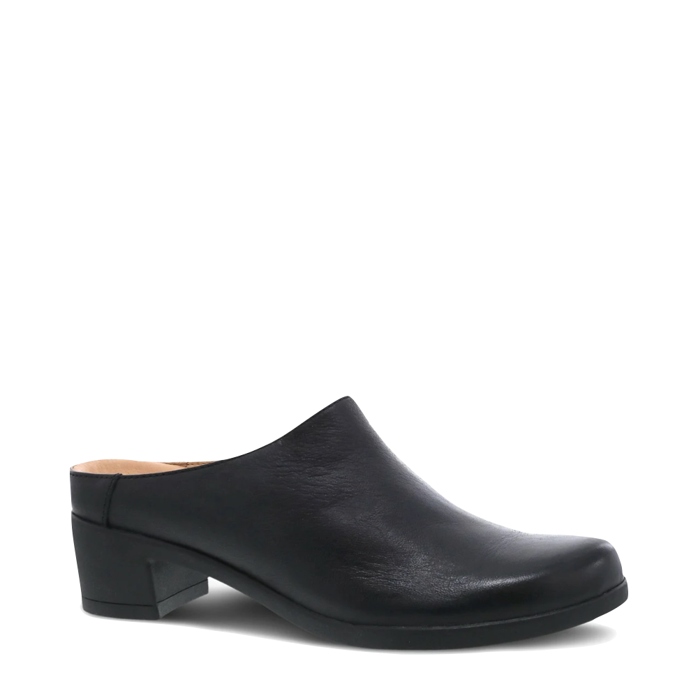 Dansko Women's Carrie Heeled Leather Clog in Black