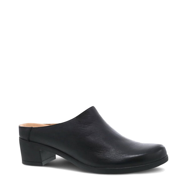 Dansko Women's Carrie Heeled Leather Clog in Black
