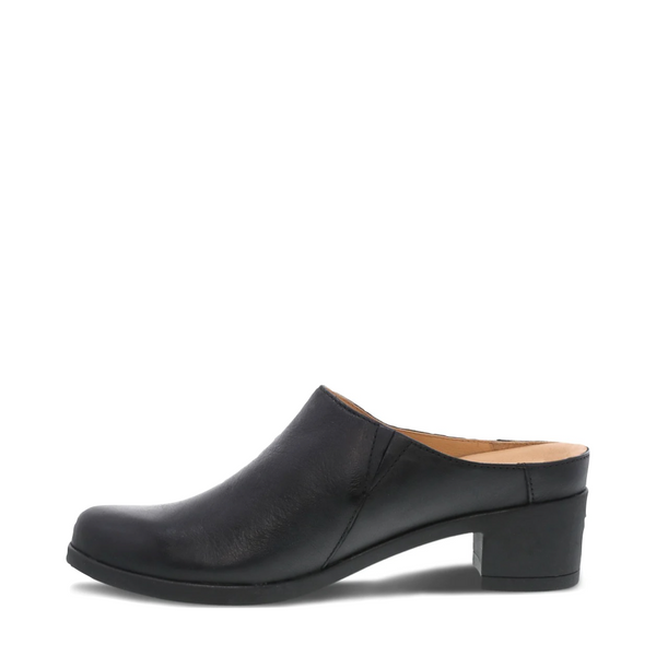 Dansko Women's Carrie Heeled Leather Clog in Black