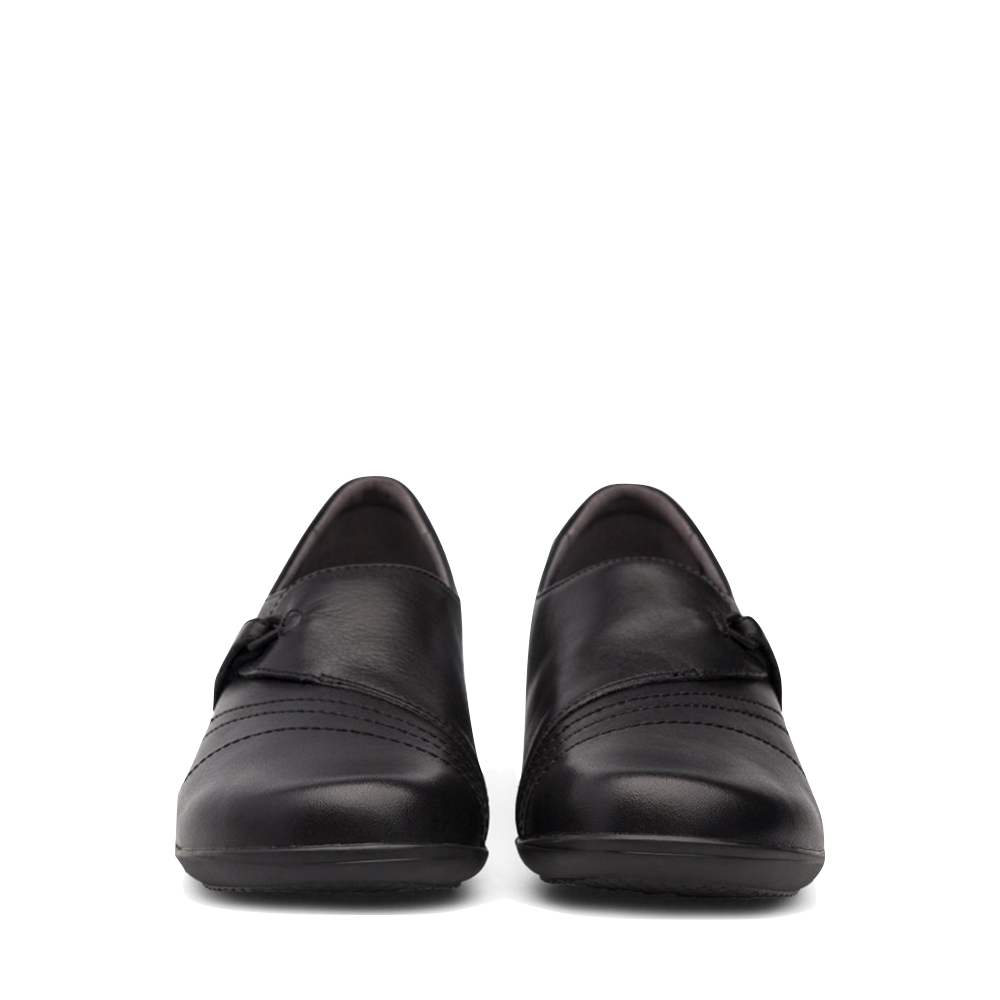 Front view of Dansko Franny Leather Slip On Heeled Shoes for women.