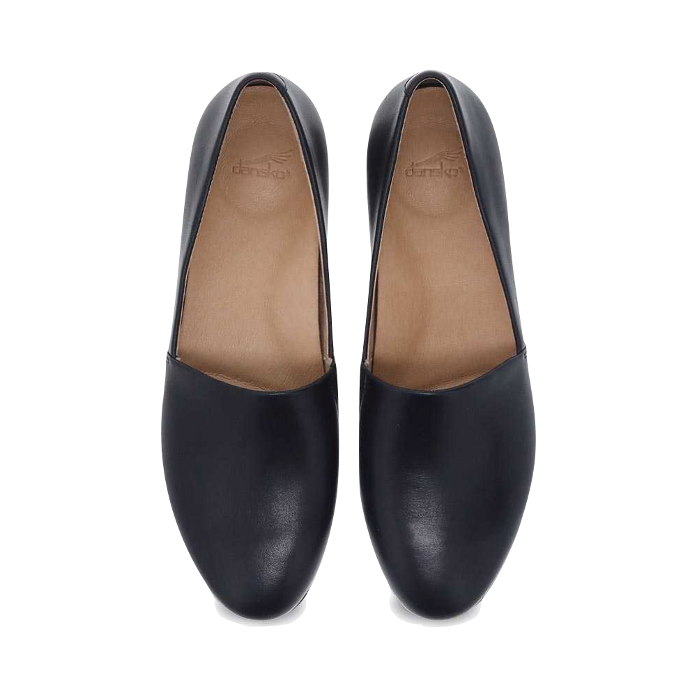 Top-down view of Dansko Larisa Leather Flat Slip On Loafer for women.