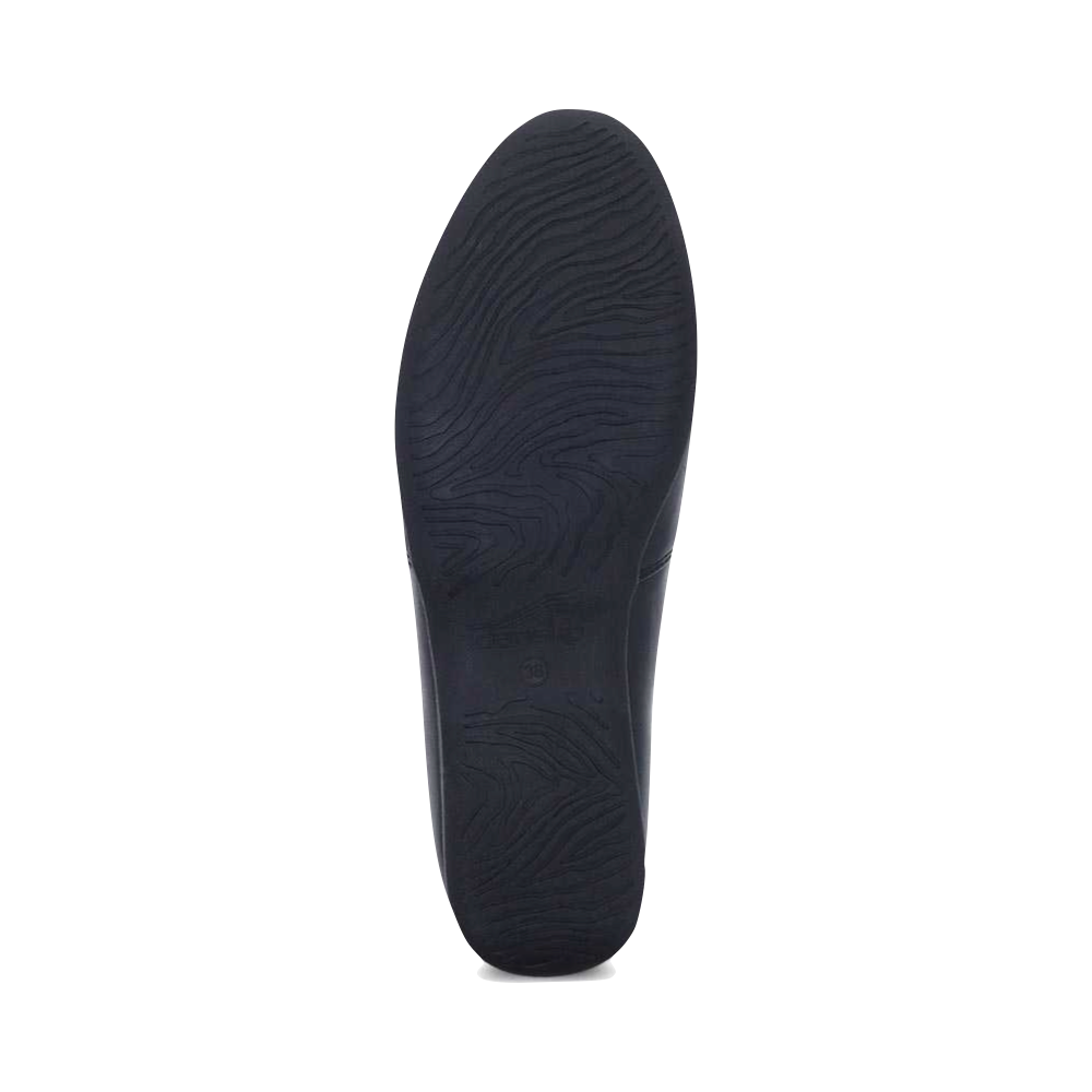 Bottom view of Dansko Larisa Leather Flat Slip On Loafer for women.