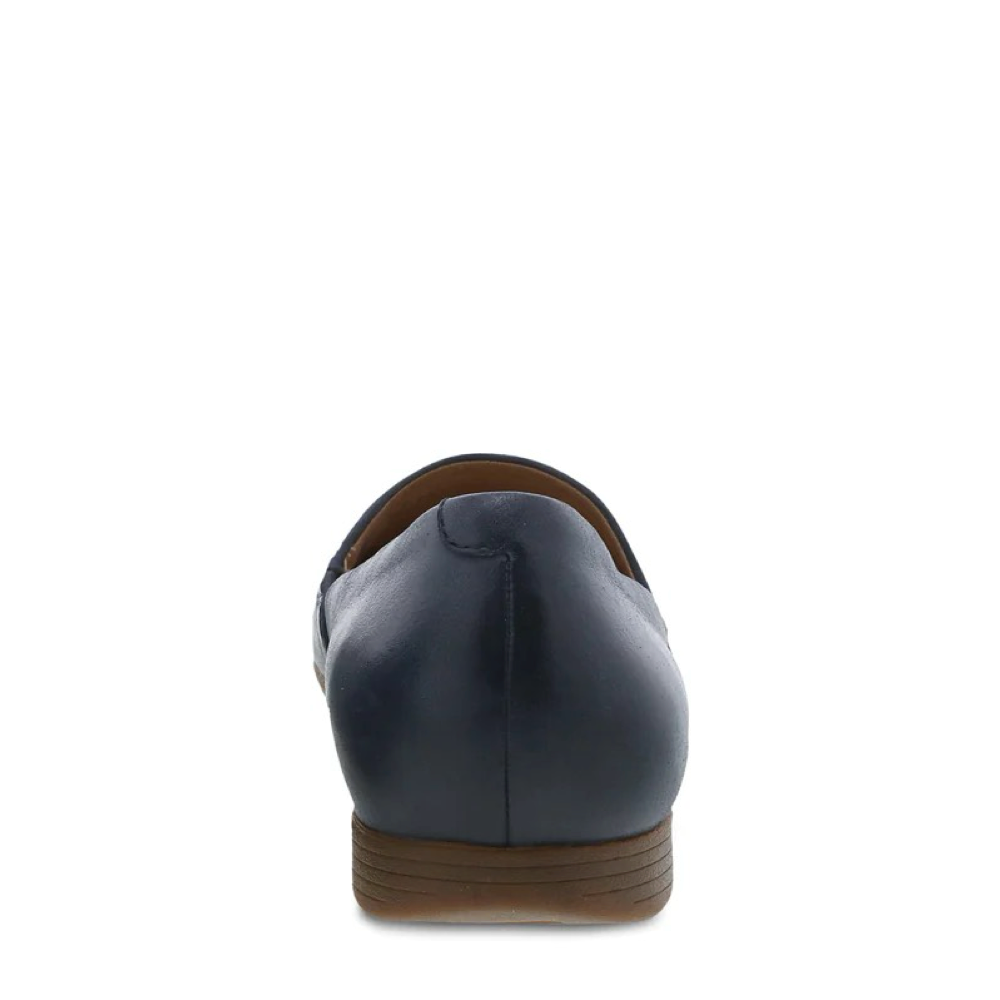 Back view of Dansko Larisa Leather Flat Slip On Loafer for women.