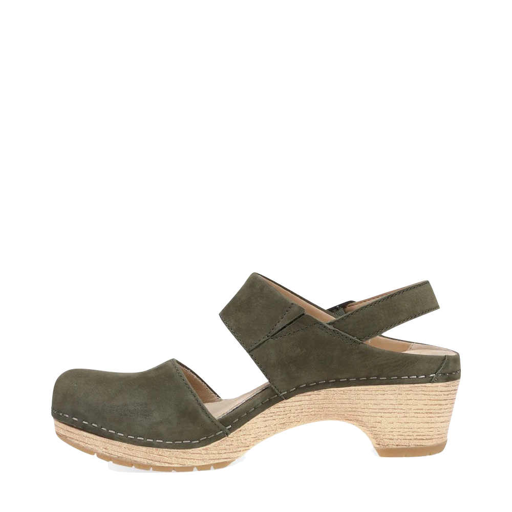 Side (left) view of Dansko Lucia Heeled Closed Toe Clog for women.