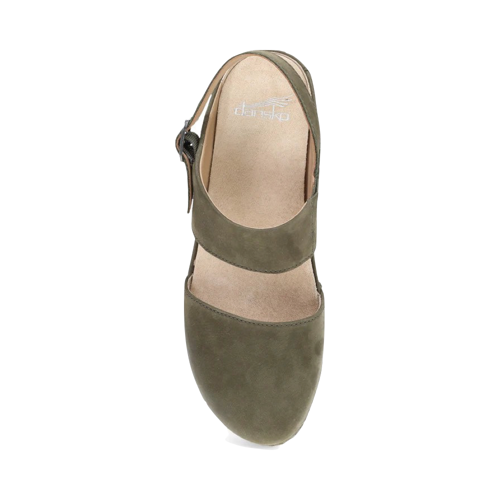 Top-down view of Dansko Lucia Heeled Closed Toe Clog for women.