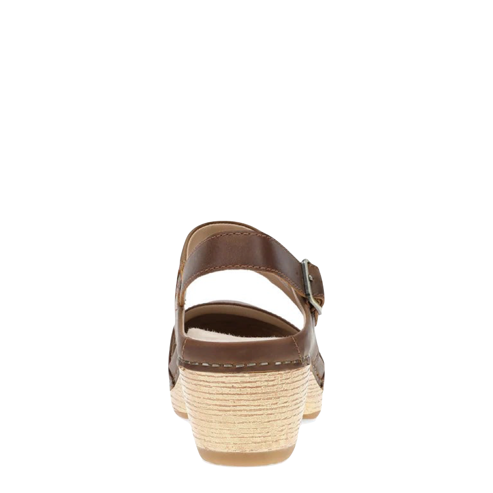 Back view of Dansko Lucia Heeled Closed Toe Clog for women.
