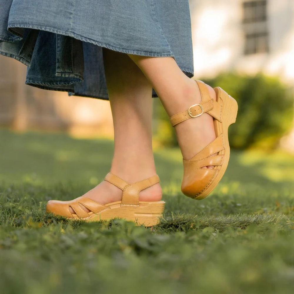 Model view of Dansko Margreta Mary Jane Clog for women.