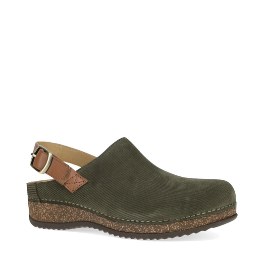 Side (right) view of Dansko Merrin Sling Back Clog for women.