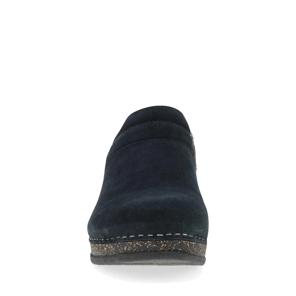 Front view of Dansko Muriel Side Zip Suede Shootie for women.