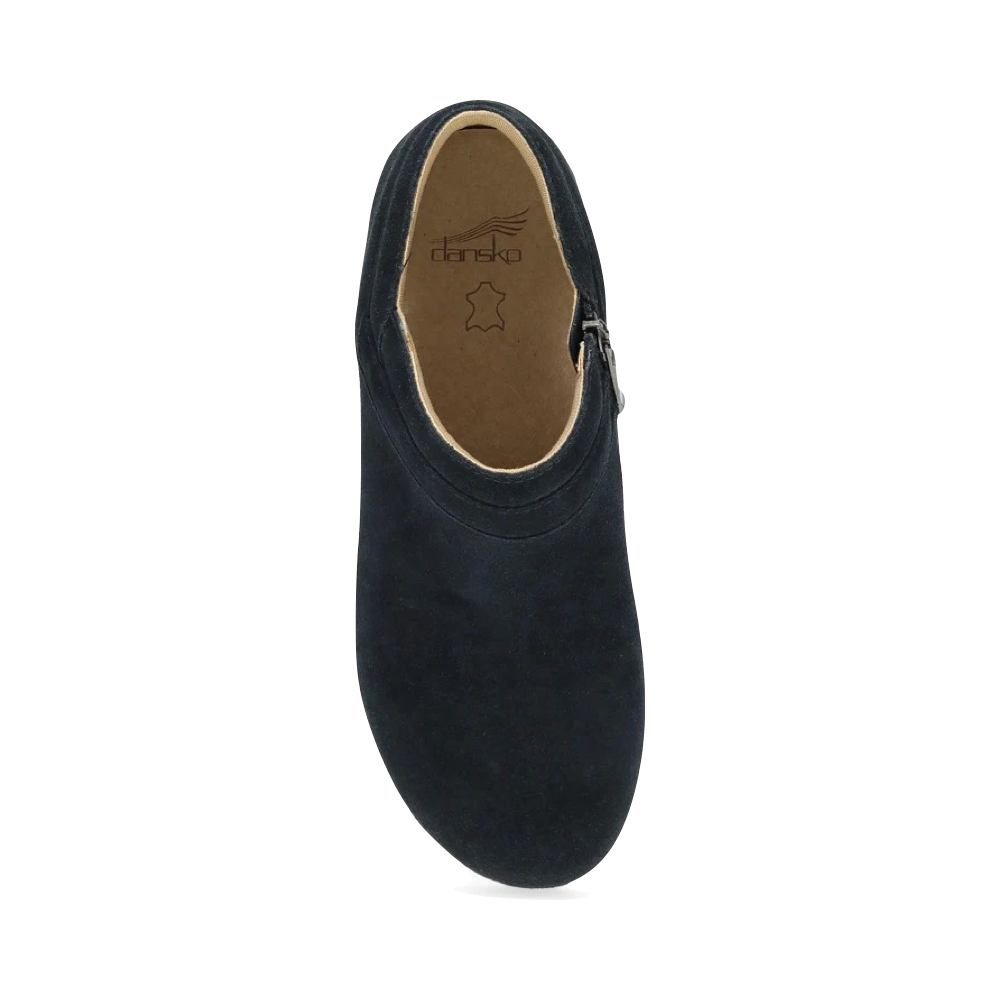 Top-down view of Dansko Muriel Side Zip Suede Shootie for women.