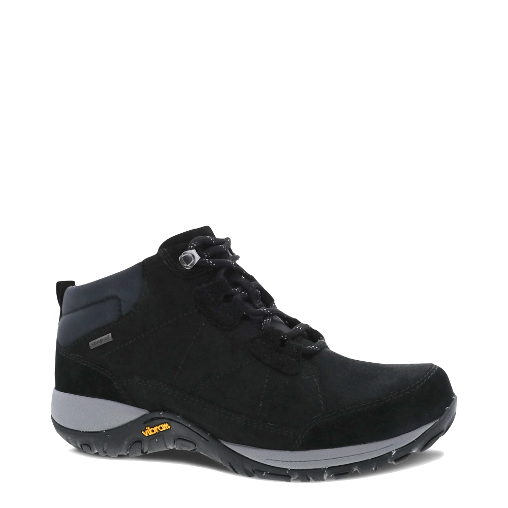 Dansko Women's Pearla Burnished Suede Waterproof Lace Boot in Black