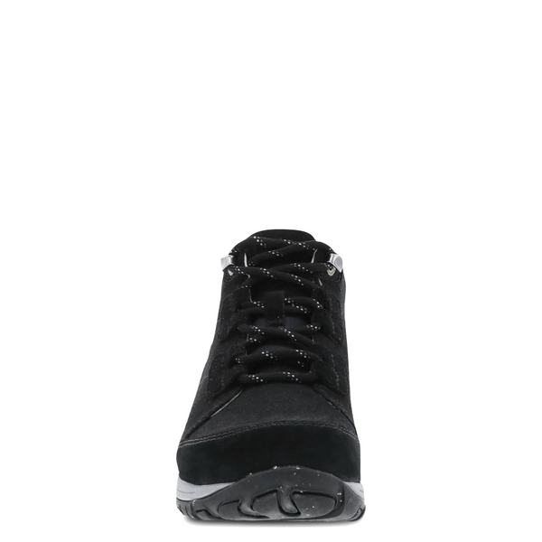 Dansko Women's Pearla Burnished Suede Waterproof Lace Boot in Black