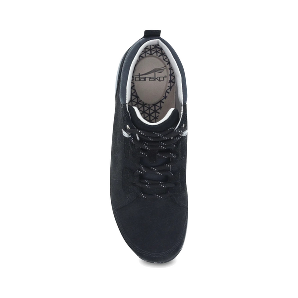 Dansko Women's Pearla Burnished Suede Waterproof Lace Boot in Black