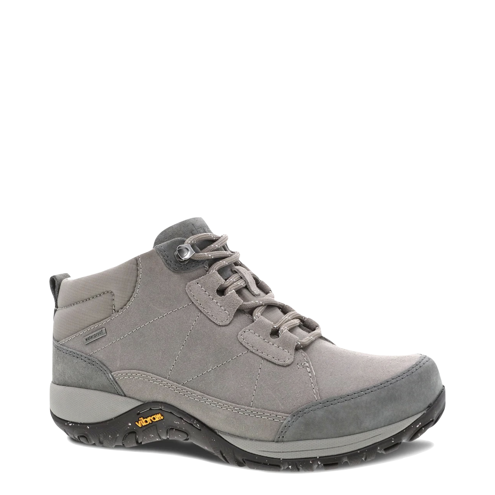 Dansko Women's Pearla Burnished Suede Waterproof Lace Boot in Stone